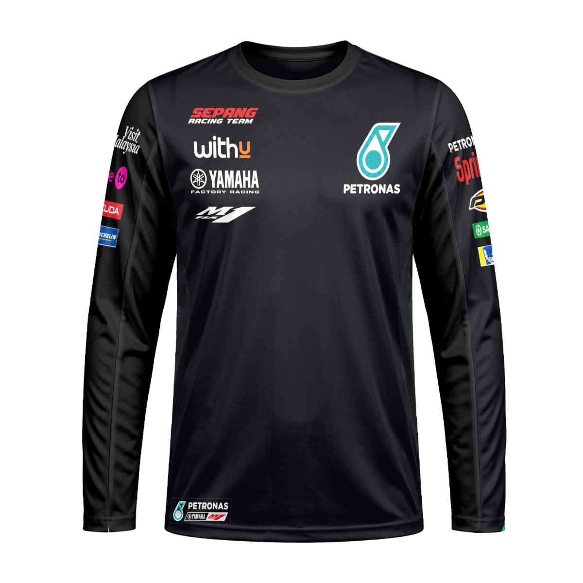 Petronas Yamaha Factory Racing 6 Black and Teal Long Sleeve Motocross Jersey