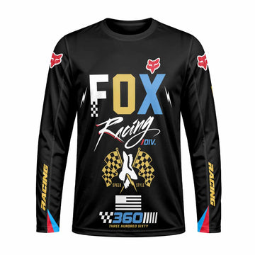 Vintage Gold and Black Racing Long Sleeve Motocross Jersey
