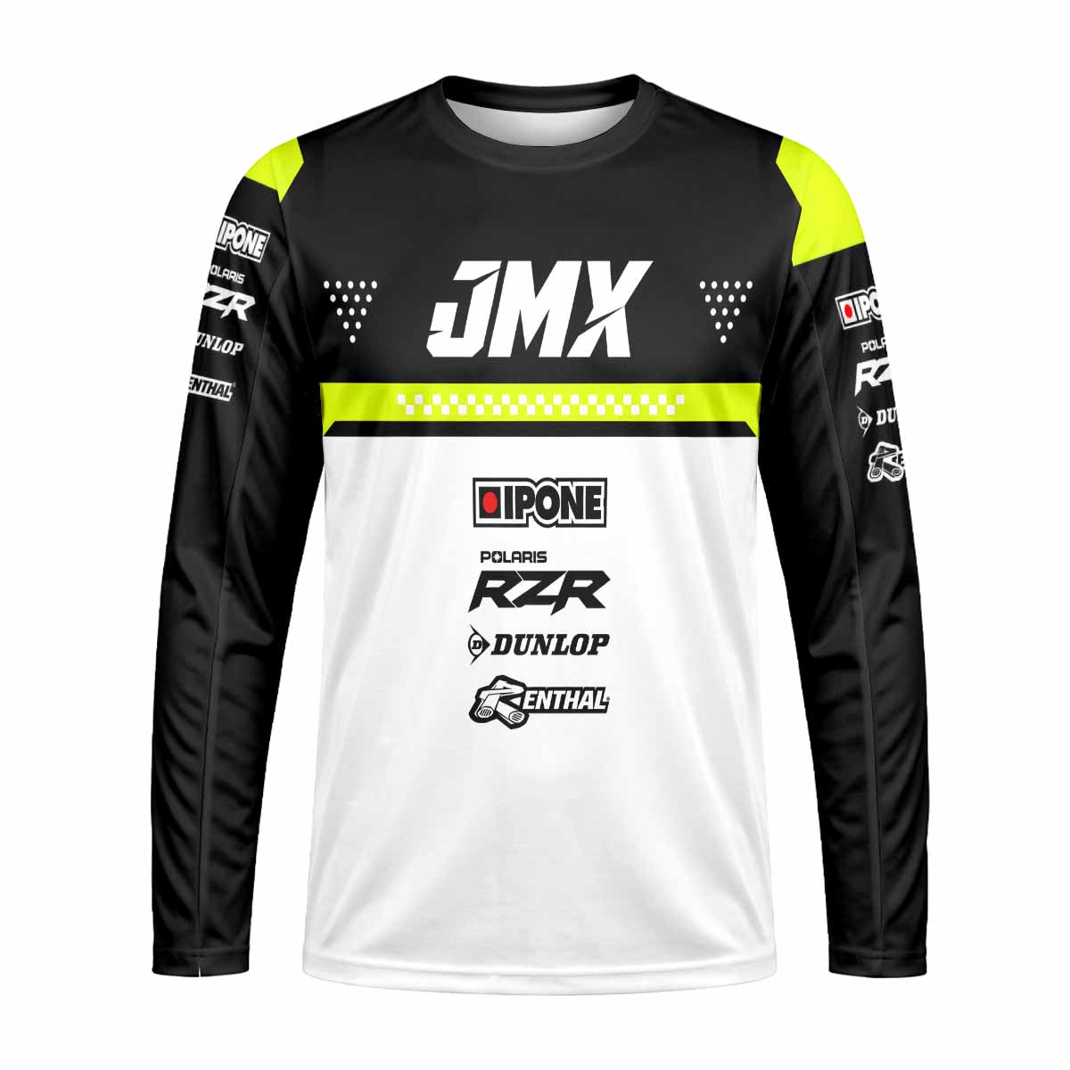 Thunder Black and Neon Race Graphic Long Sleeve Motocross Jersey