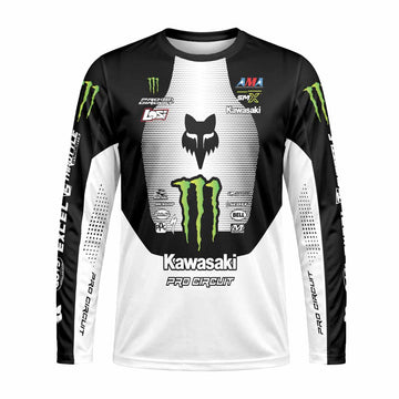 Monster Kawasaki Long Sleeve Motocross Jersey