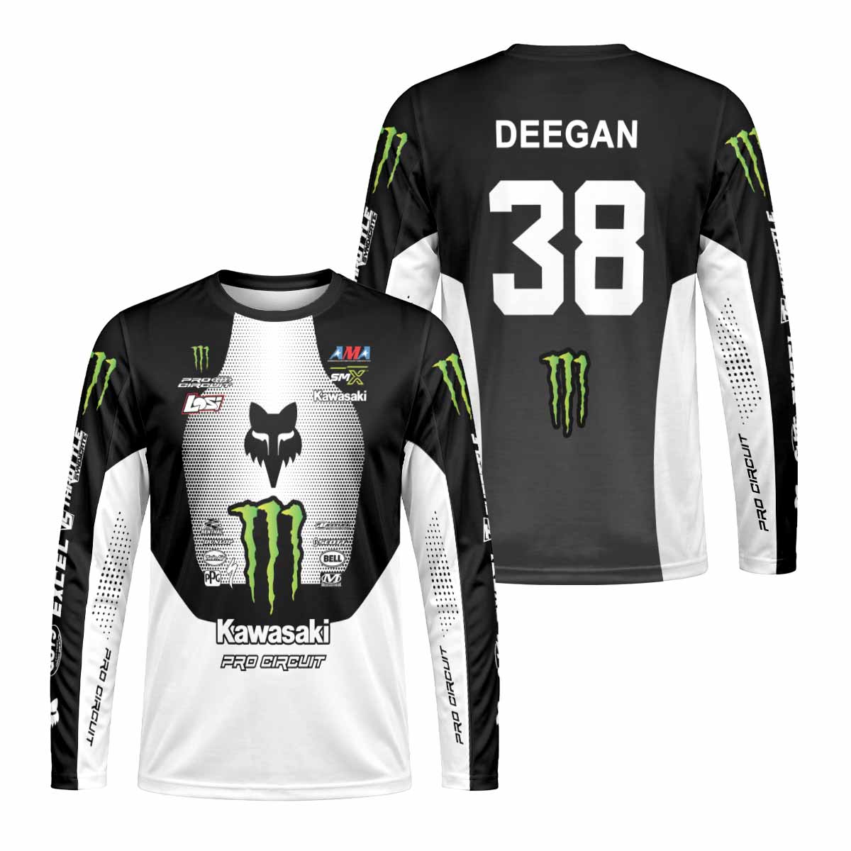 Monster Kawasaki Long Sleeve Motocross Jersey
