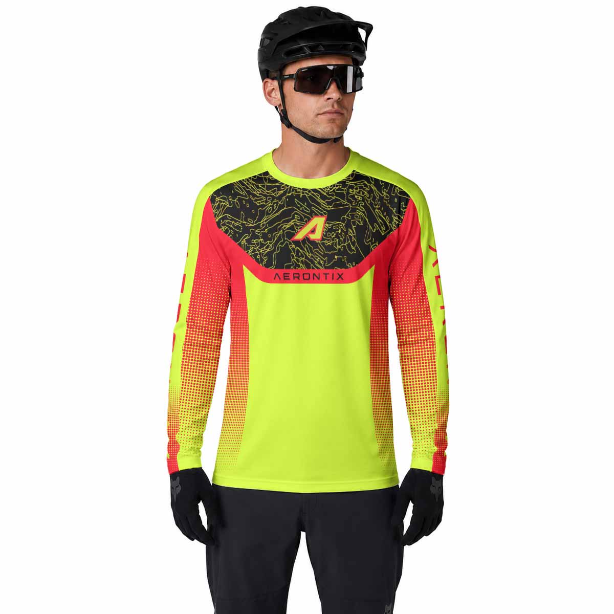 AERONTIX Hazard Topo Long Sleeve Mountain Bike Jersey