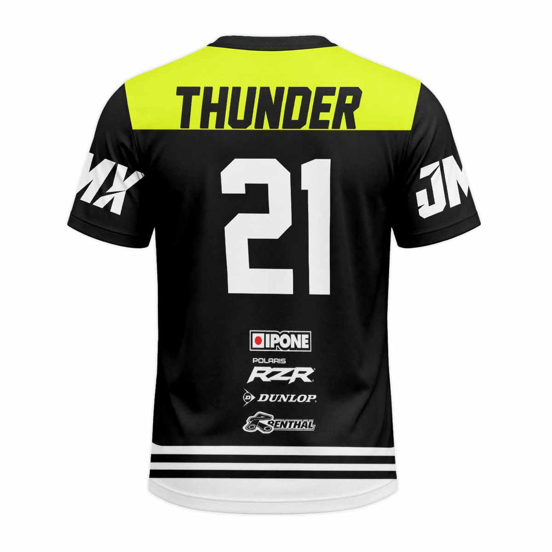 Thunder Black and Neon Race Graphic Short Sleeve Motocross Jersey