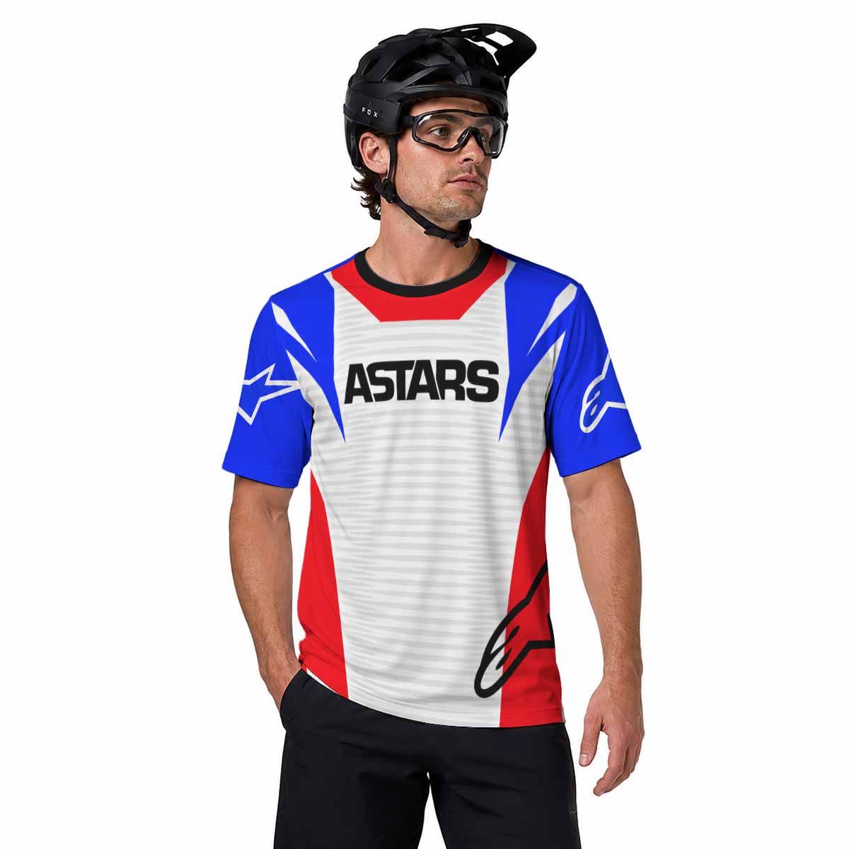 Racing Color Block Short Sleeve Mountain Bike Jersey