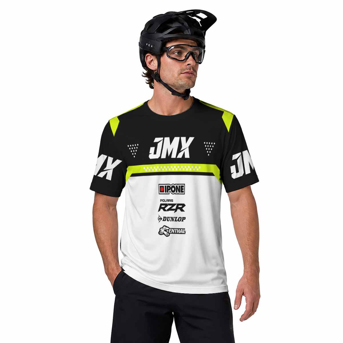 Thunder Black and Neon Race Graphic Short Sleeve Motocross Jersey